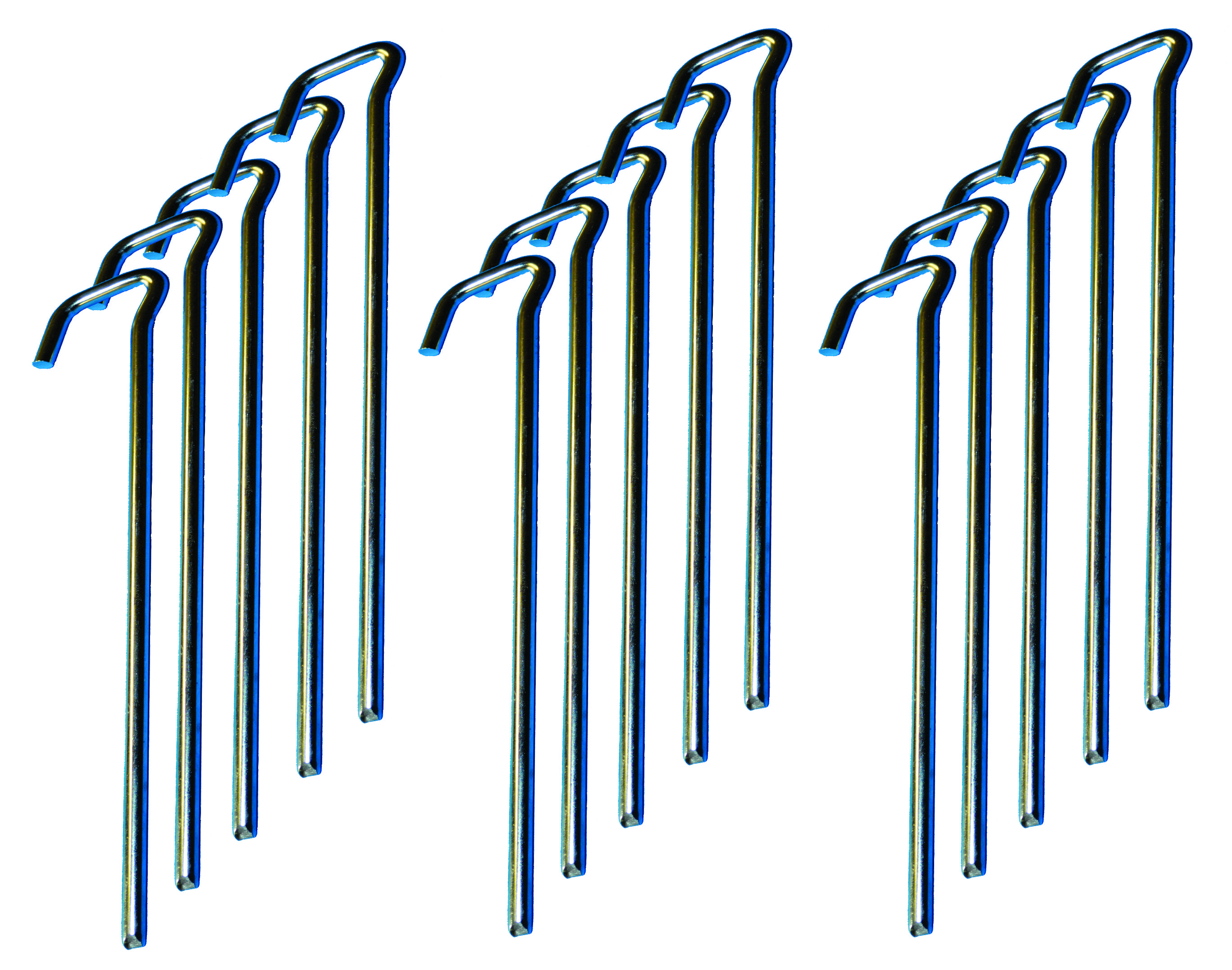 Pack of 15 Galvanized Steel Tent Pegs  8mm x 300mm