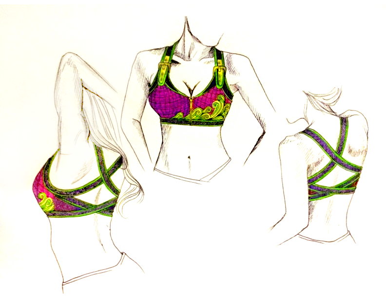 Designer Clothes Ornella's Sketch Balconette Sports Bra