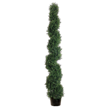 6 Foot Artificial PVC Cedar Spiral Topiary for Indoor and Outdoor-Silk Plants Canada