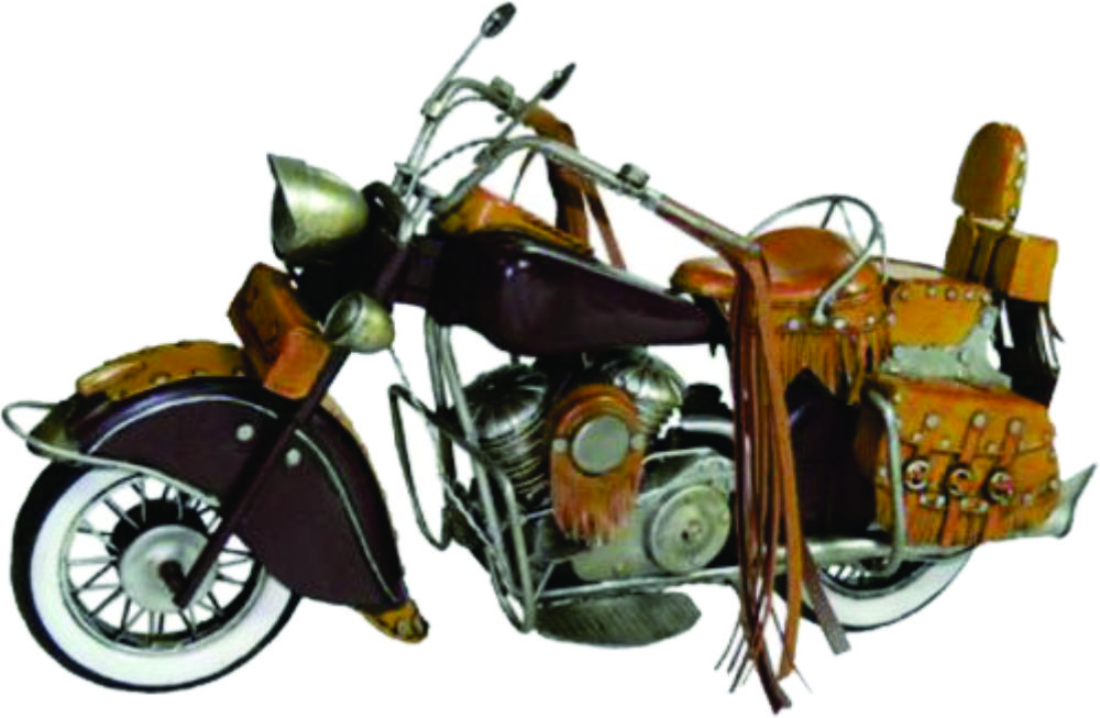 Classic Motorbike With Leatherette Handles Hand Made and Hand Painted