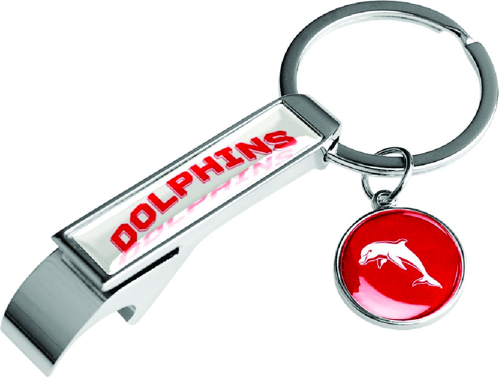 Redcliffe Dolphins NRL Metal Keyring Bottle opener with Pendant