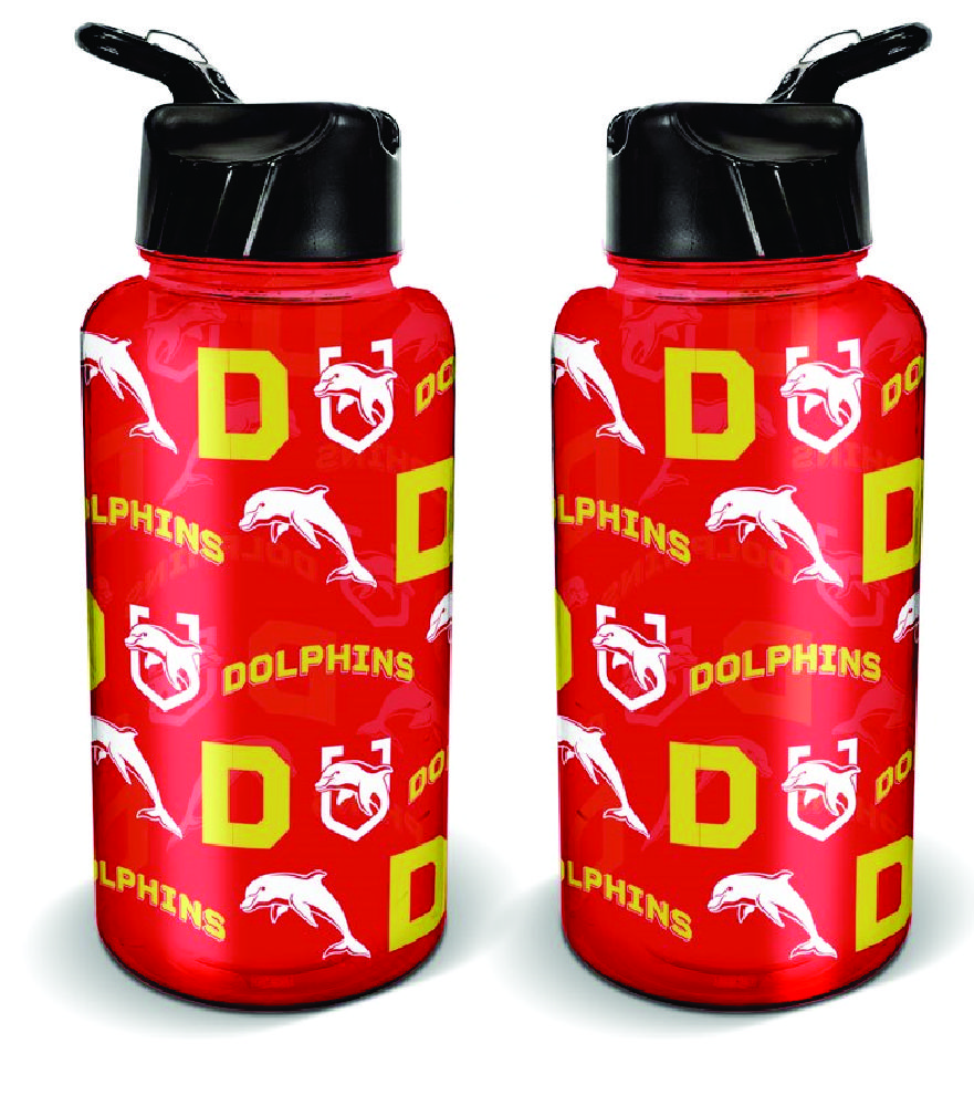 Redcliffe Dolphins NRL TEAM Large Flip Drink Water Bottle