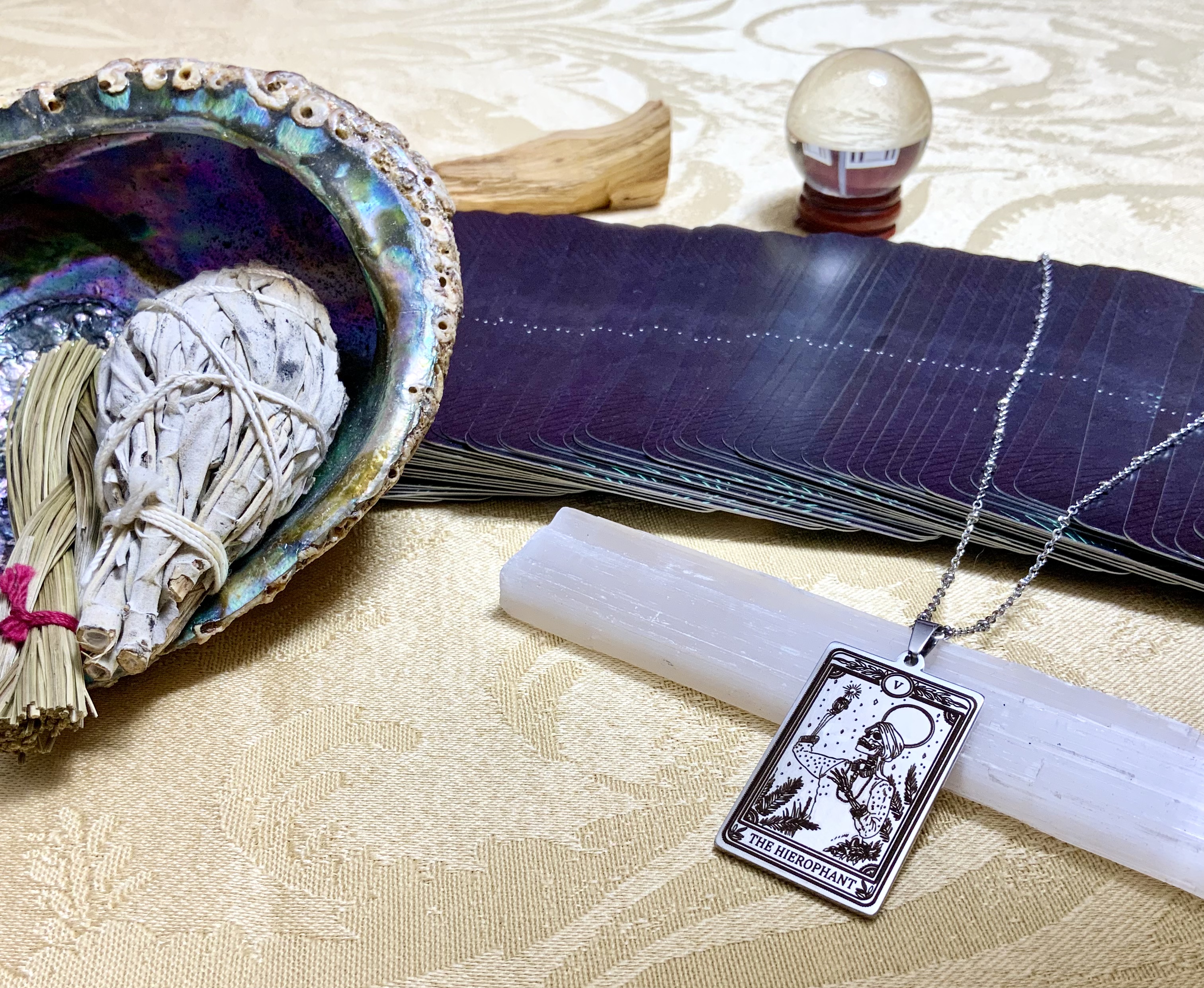 The Hierophant Tarot Card Necklace Pendant