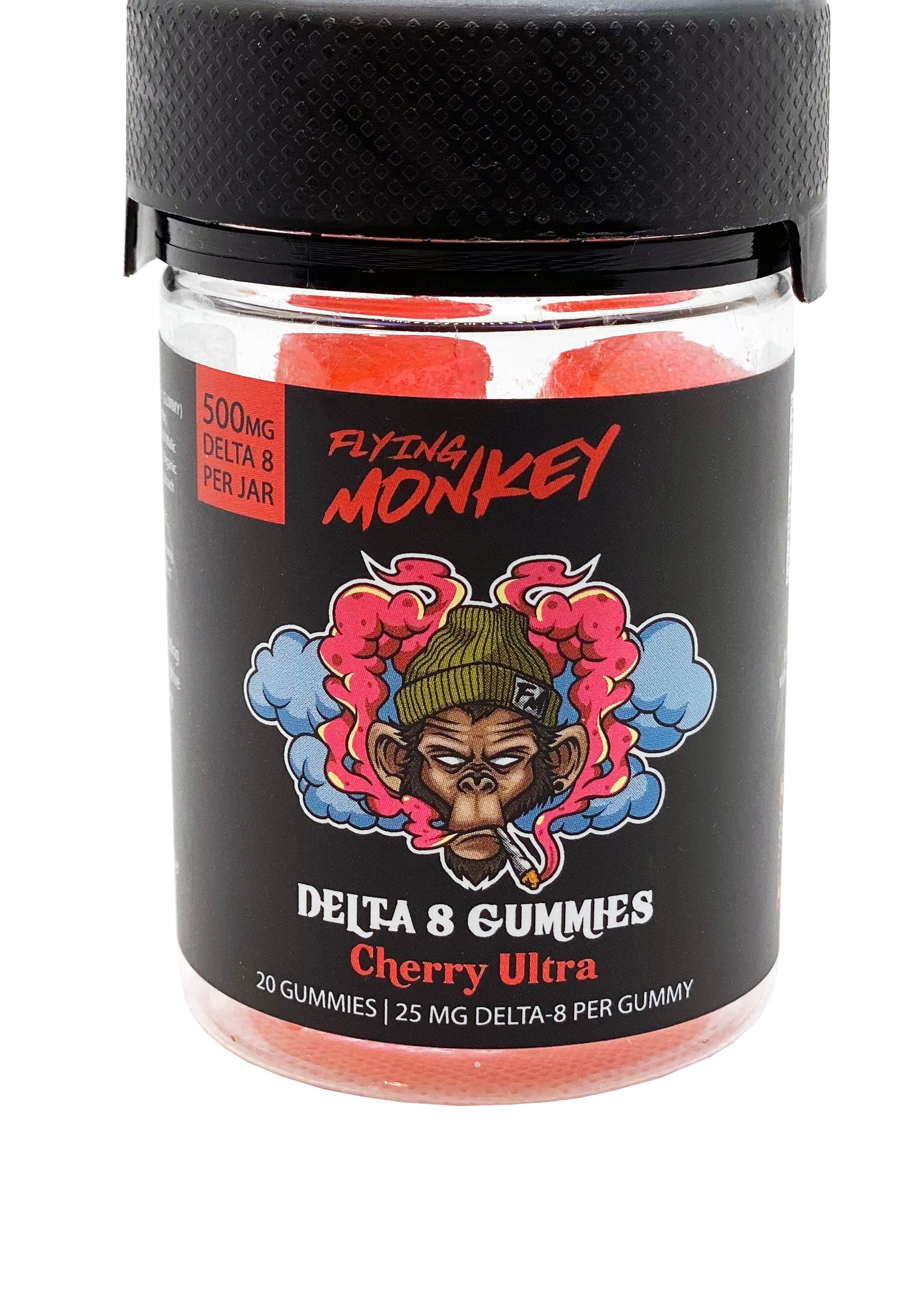 Flying Monkey 25mg Gummies Jar 500Mg Delta 8 THC
