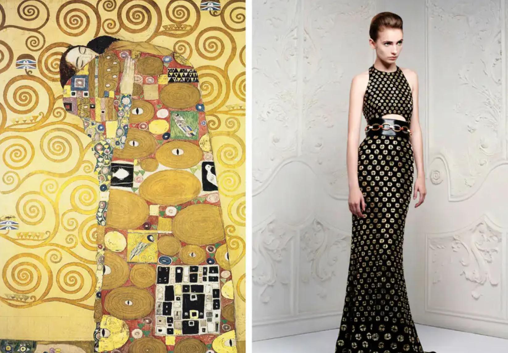 Designer Clothes Inspiration based on Fulfillment by Gustav Klimt
