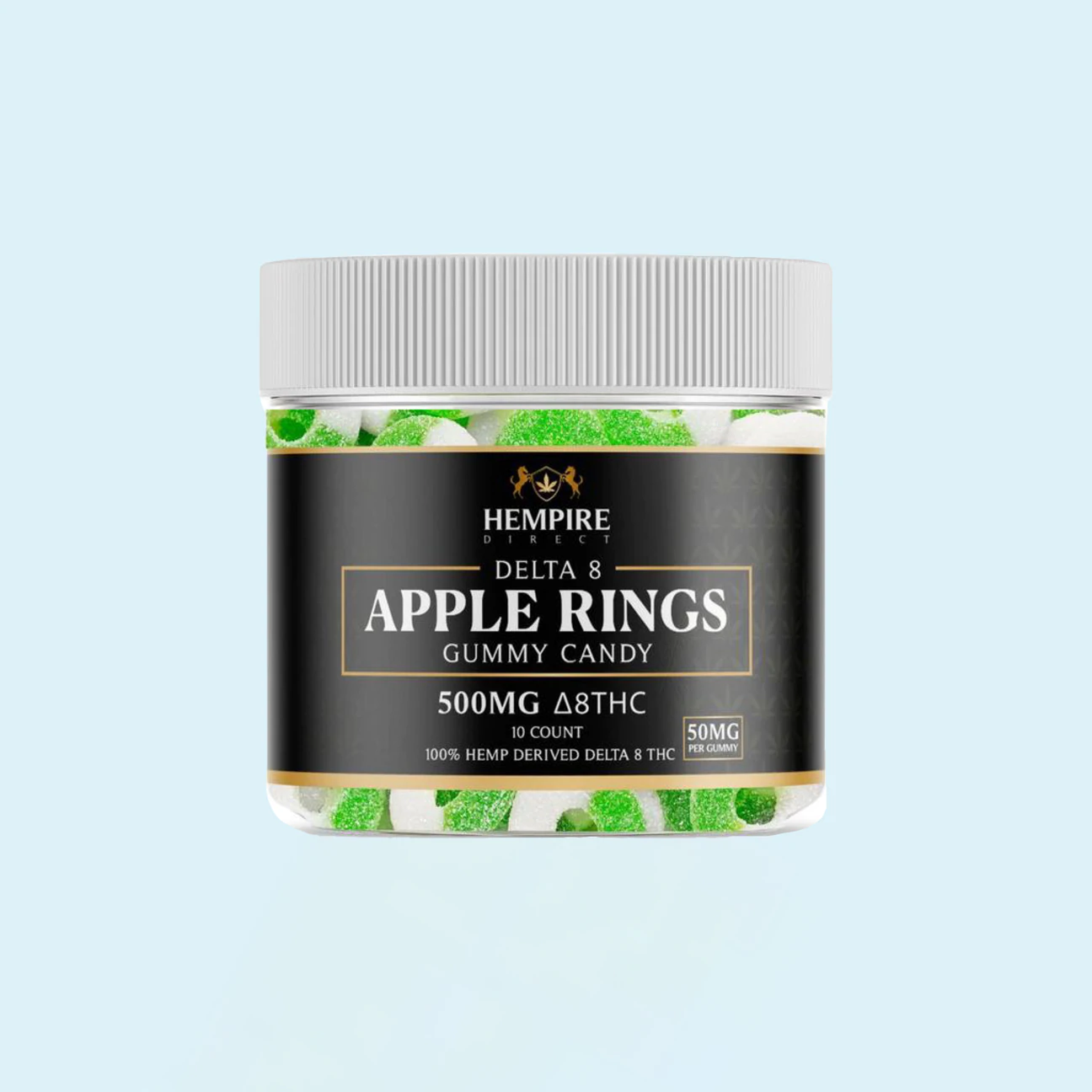 Hempire Direct Delta 8 THC Gummies, Apple Rings 500mg