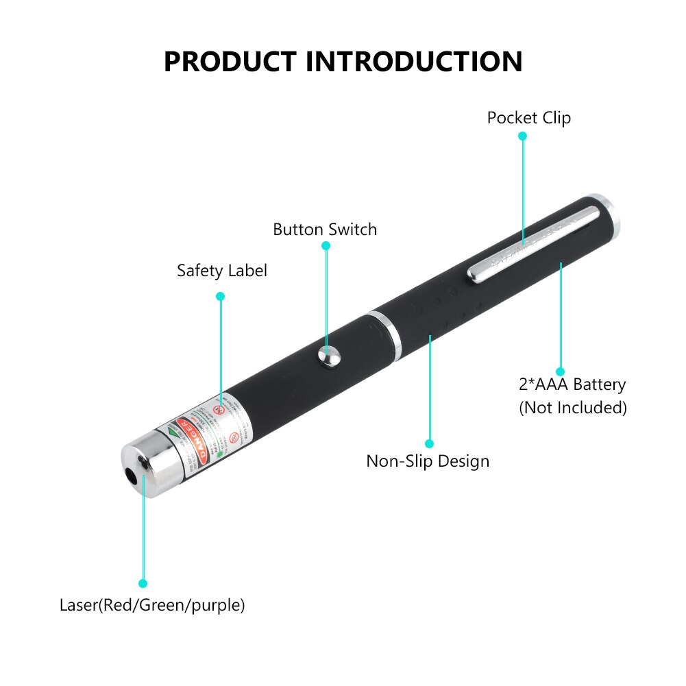 5mW Laser Pointer Pen Visible Beam Light Presentation Pen 1PC
