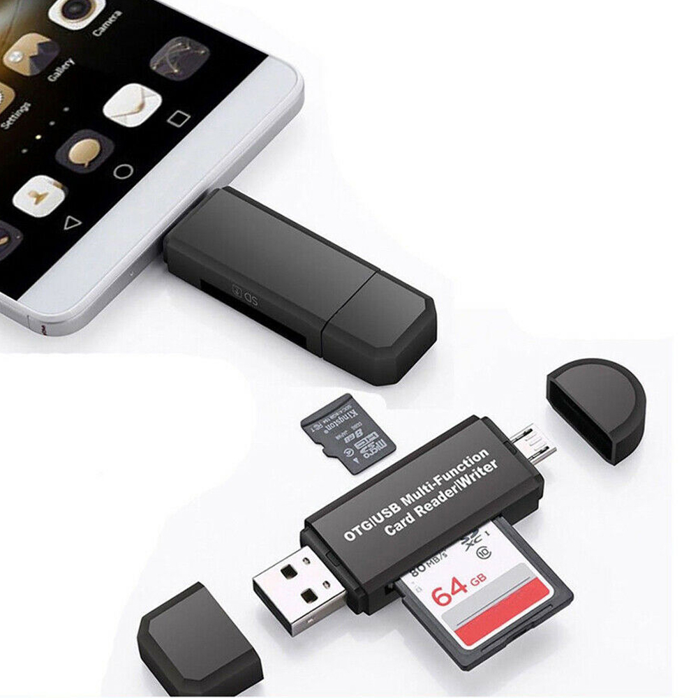 Micro USB OTG to USB 2.0 Adapter SD TF Micro Card Reader For Smartphones & PC