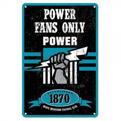 Port Adelaide AFL Retro Metal Sign Tin Wall Sign Power Fans Only Bar