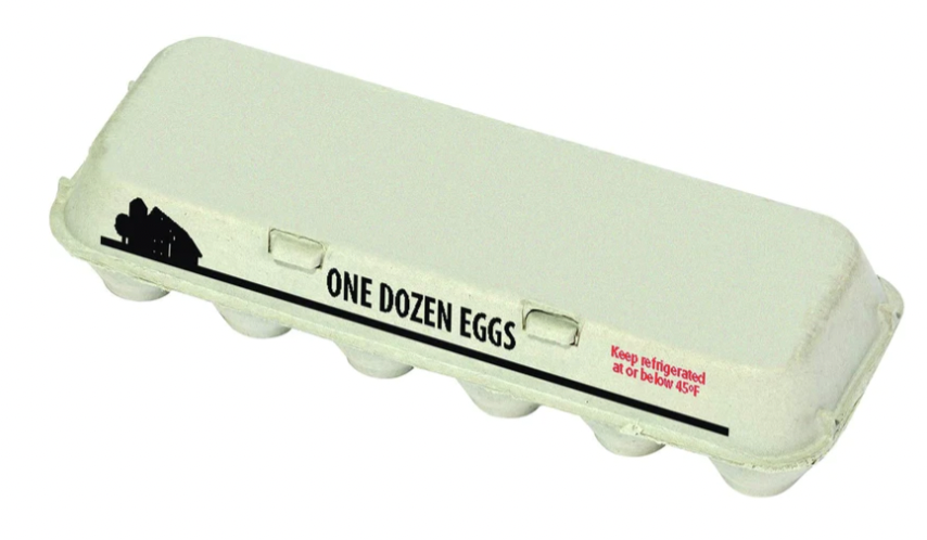 Green solid top egg carton that holds 12 eggs by little giant