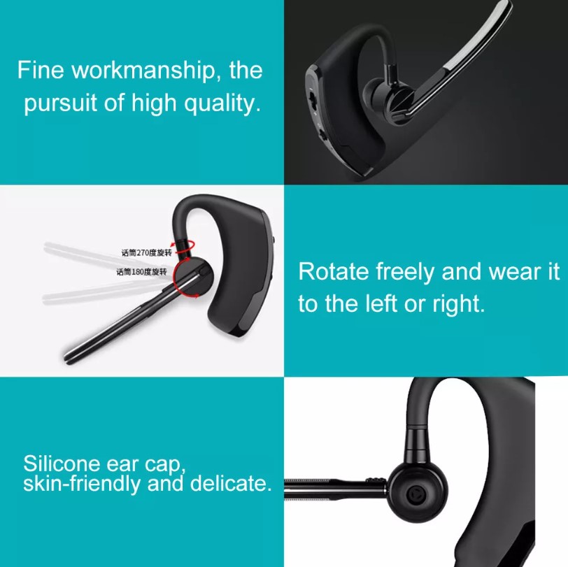 V8 Wireless Bluetooth Earpiece 4.0 Stereo HD with Mic for Samsung S8/Note 8/iPhone 8 & 8 Plus, HTC, Xiaomi Earphone