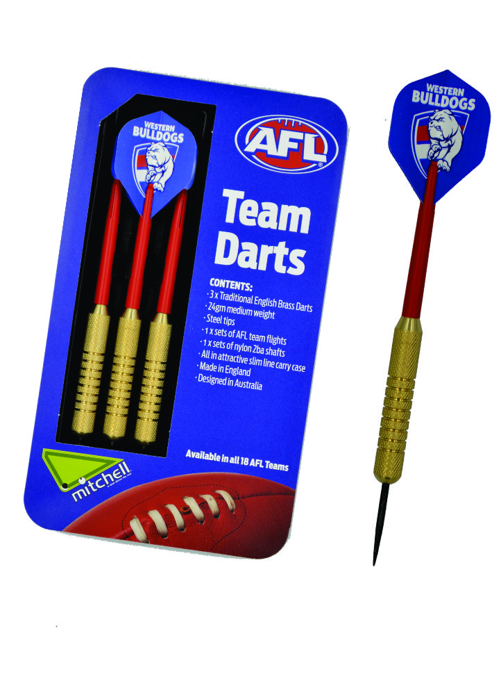Western Bulldogs AFL Set of 3 Traditional English Brass Darts