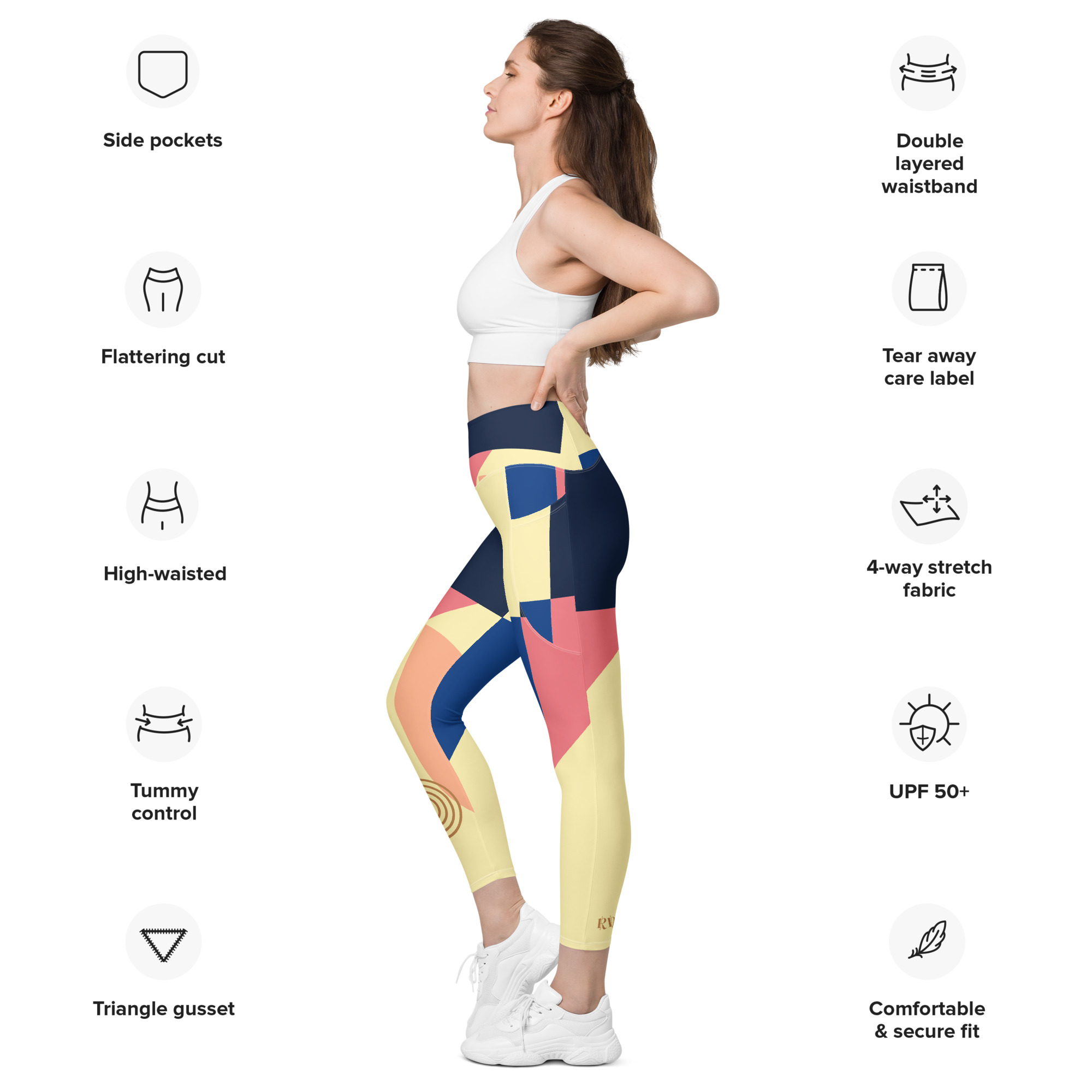 Abstract Pocket Leggings, Women's Tights