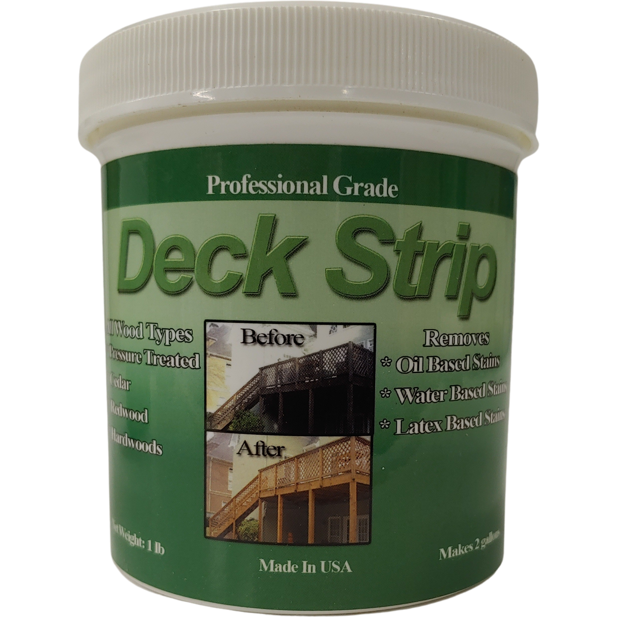 2 Gallon Jar of Deck Strip, our best deck stain remover!