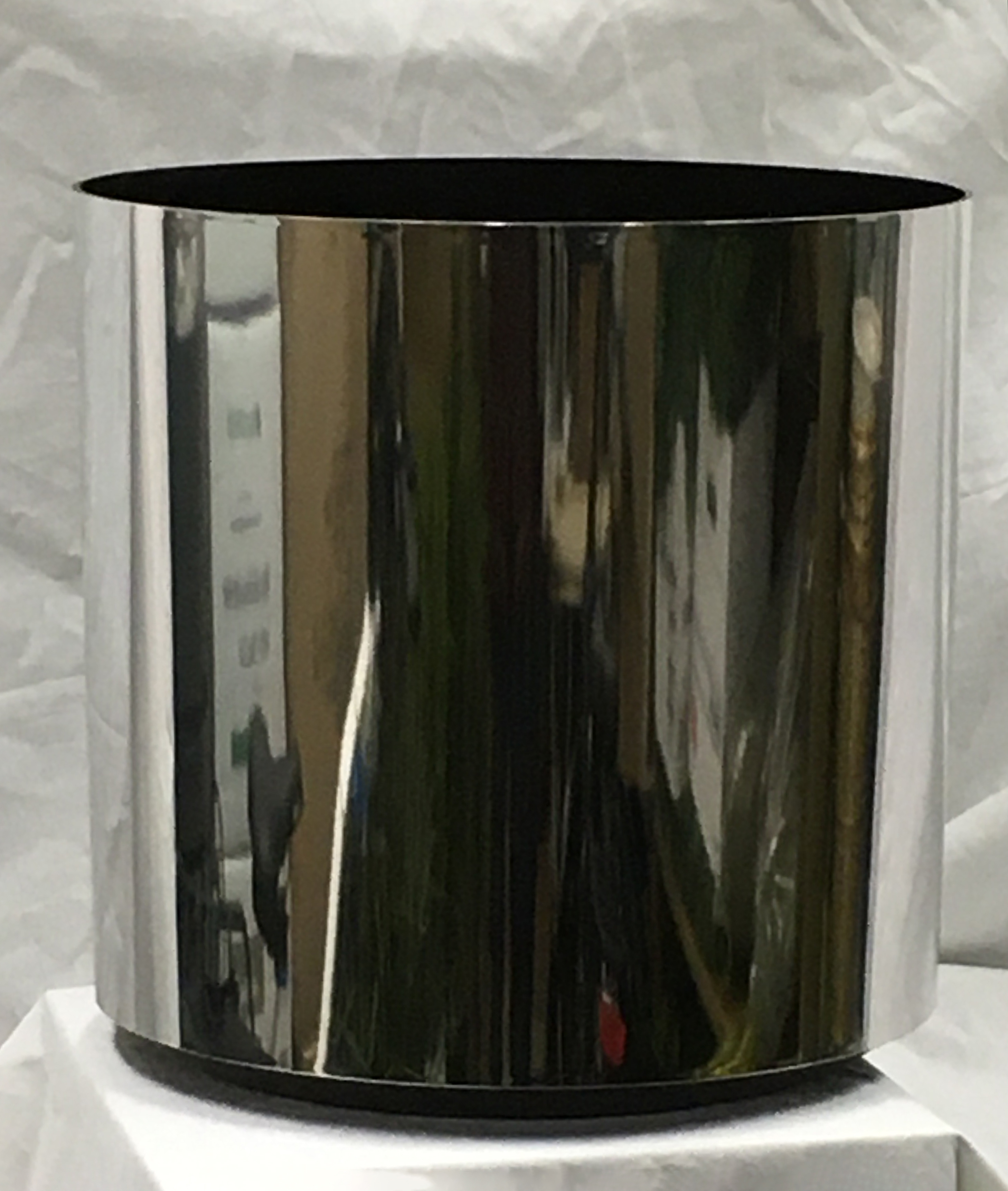 14 inch Brushed Chrome Plastic Deco Container