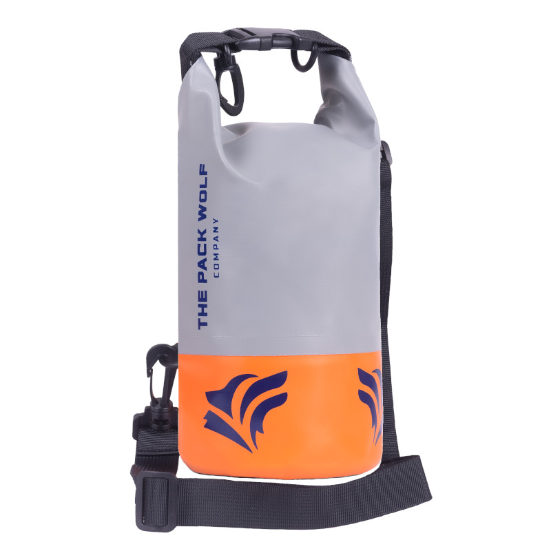 Waterproof Dry Bag 2L The Pack Wolf Company Orange Grey