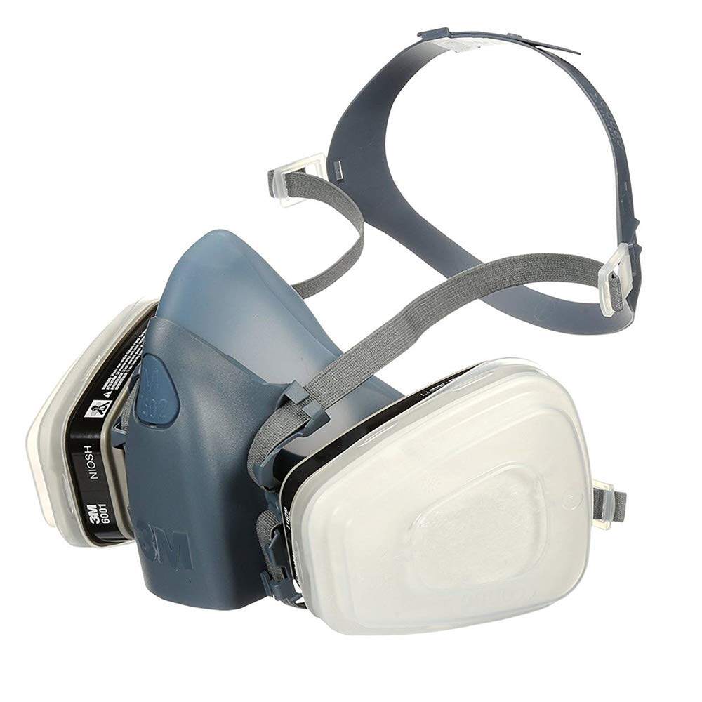3M Half Facepiece Respirator 7502 Safety Professional Reusable Gas Mask with 3M6001 Organic Vapor Cartridge