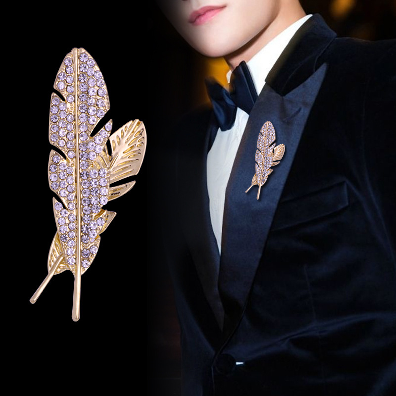 Classic Men's Feather Brooch 