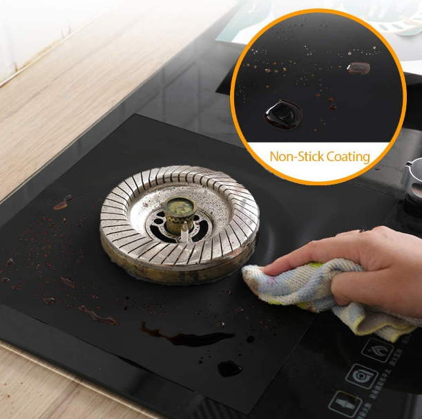 Gas Stovetop Foil Cover Reusable Non-stick Heat-resistant Film Protector Liners For Gas Hob Burner Cover