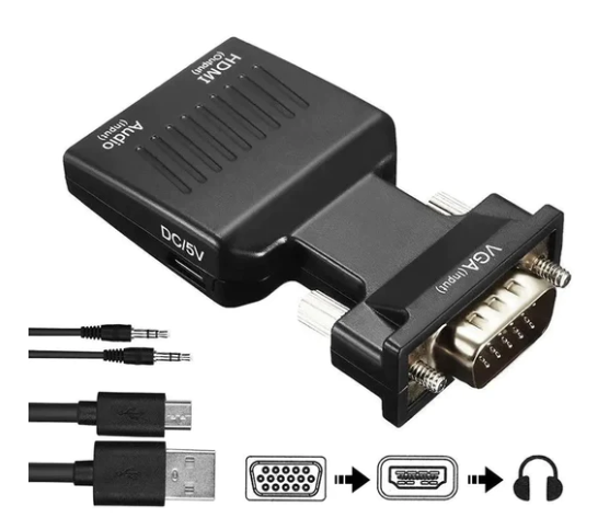 1080P VGA to HDMI Adapter Converter Male to Female Video with Audio HD 