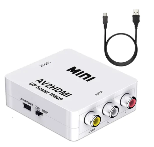 HDMI TO AV Scaler Adapter HDMI to RCA AV/CVSB L/R Video 1080P HDMI2AV Mini HD Video Converter