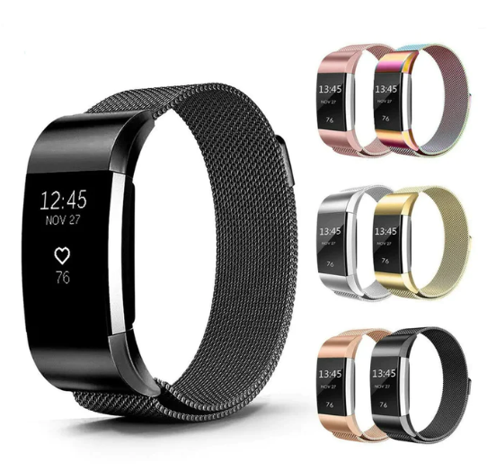 Replacement Band FitBit Charge2 Loop Wristband Strap Small/Large Metal Stainless Steel Milanese