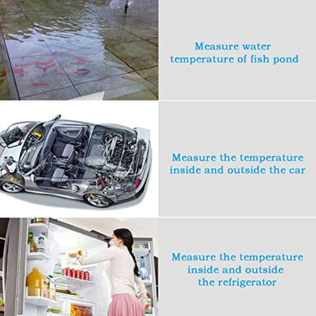 Mini LCD Digital Thermometer Probe Sensor for Food Fridge Freezer Aquarium