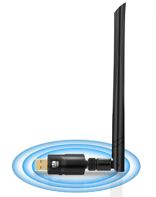 USB Wireless WIFI Adapter AC1200 High Power AC Long Range 802.11AC 5dBi Antenna