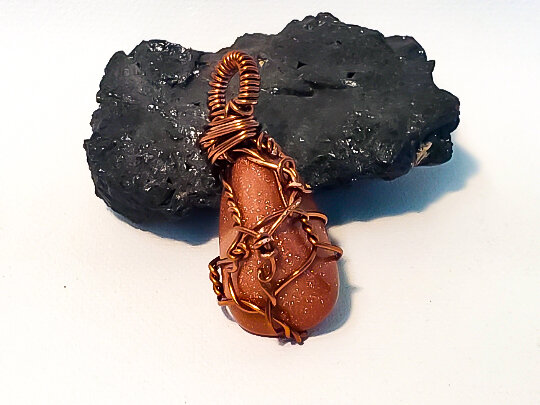 Goldstone Wire Wrapped Pendant