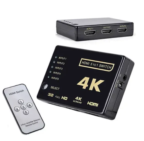 5 Way HDMI Splitter 4K Ultra HD Switch HDTV