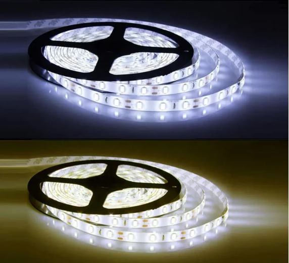 Flexible LED Strip Lights 5m Warm/Cool White Bright 5050 12V Waterproof