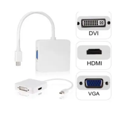 3in1 MiniDP Multi Converter Thunderbolt DisplayPort to HDMI DVI VGA Adapter for iMac Mac Book Air