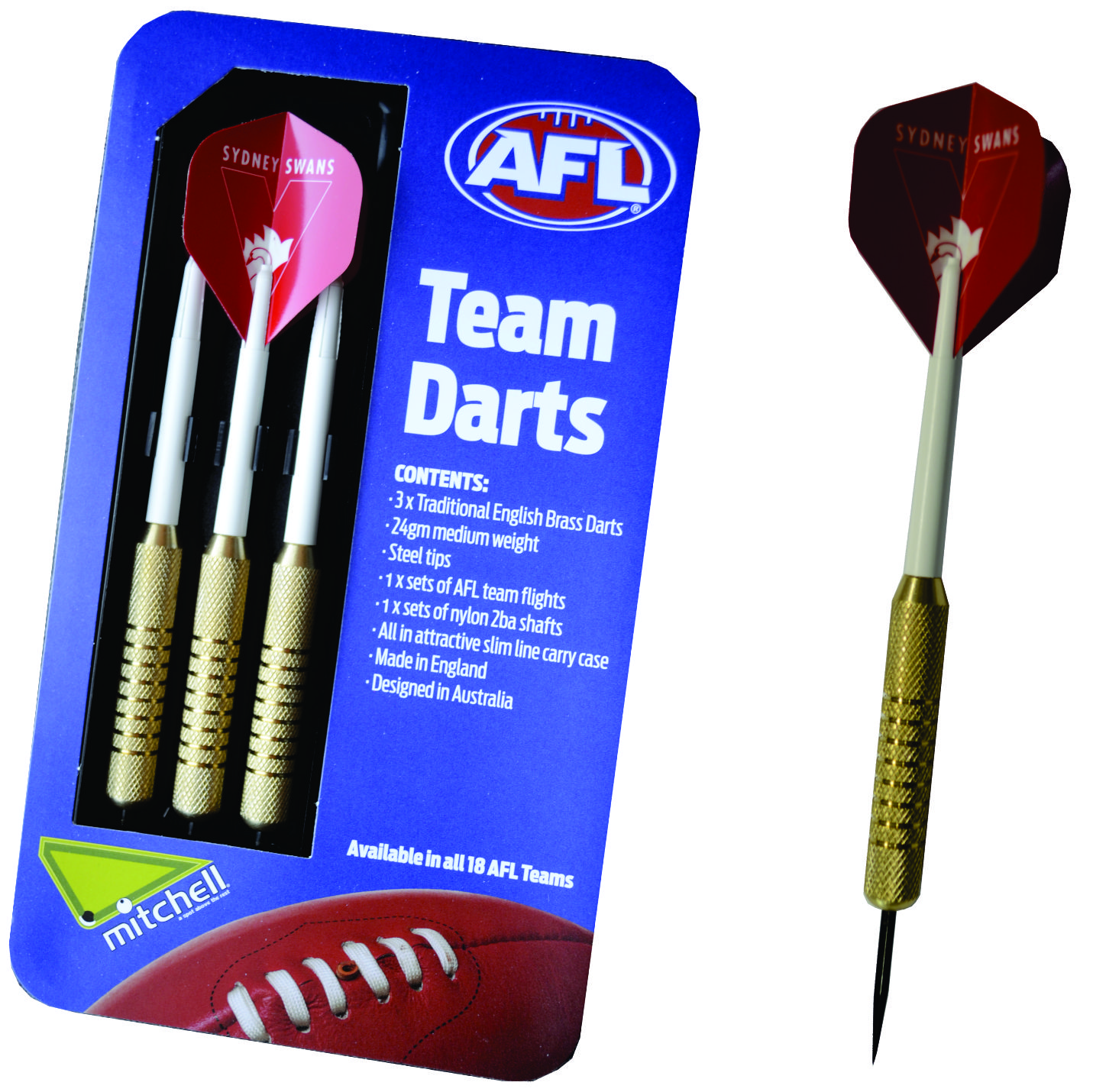 Sydney Swans AFL Set of 3 Traditional English Brass Darts