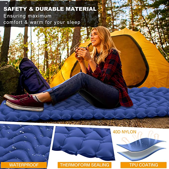 Self inflatable camping mattress