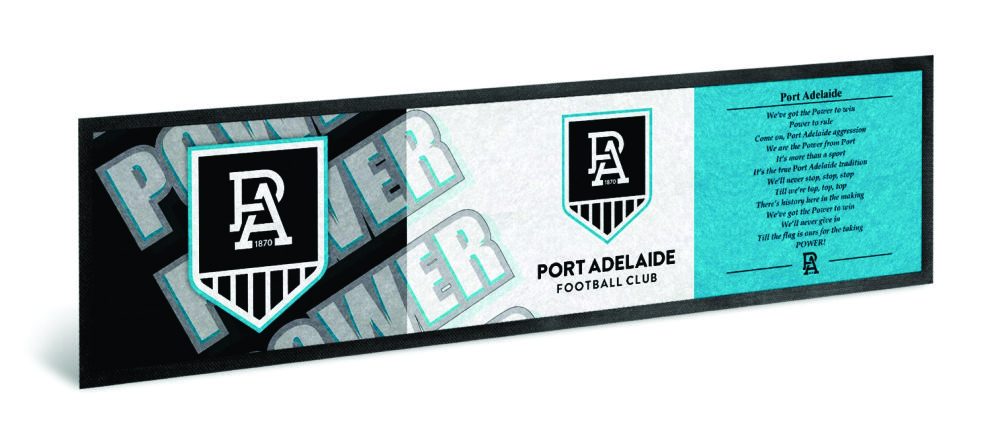 Port Adelaide AFL Bar Runner Rubber Backed