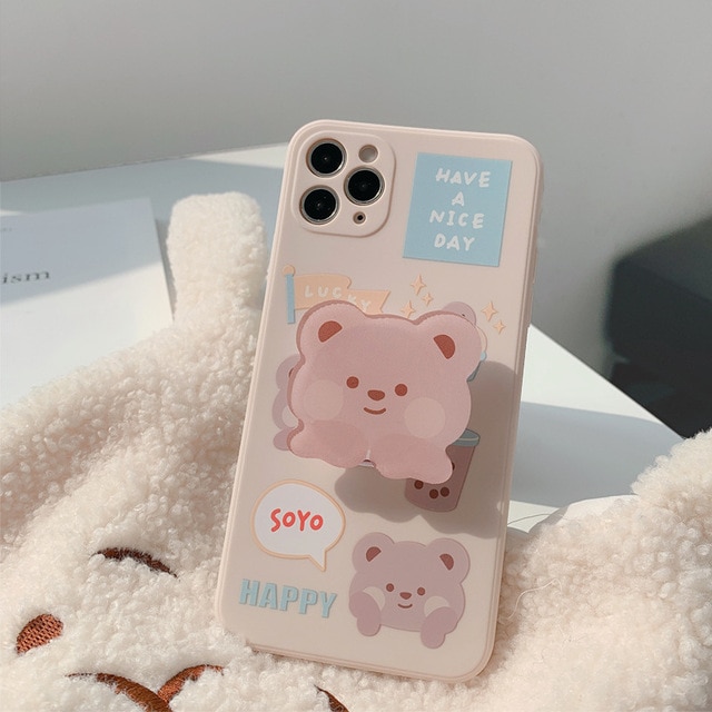Cute iPhone Case with Bear holder