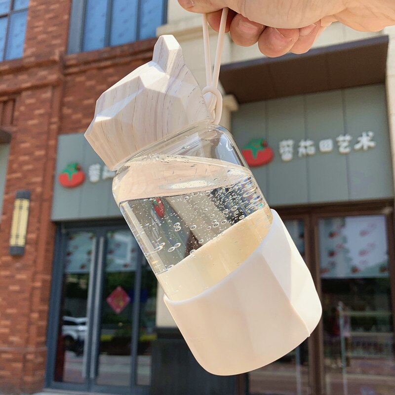 Kawaii Bear-shaped glass water bottle