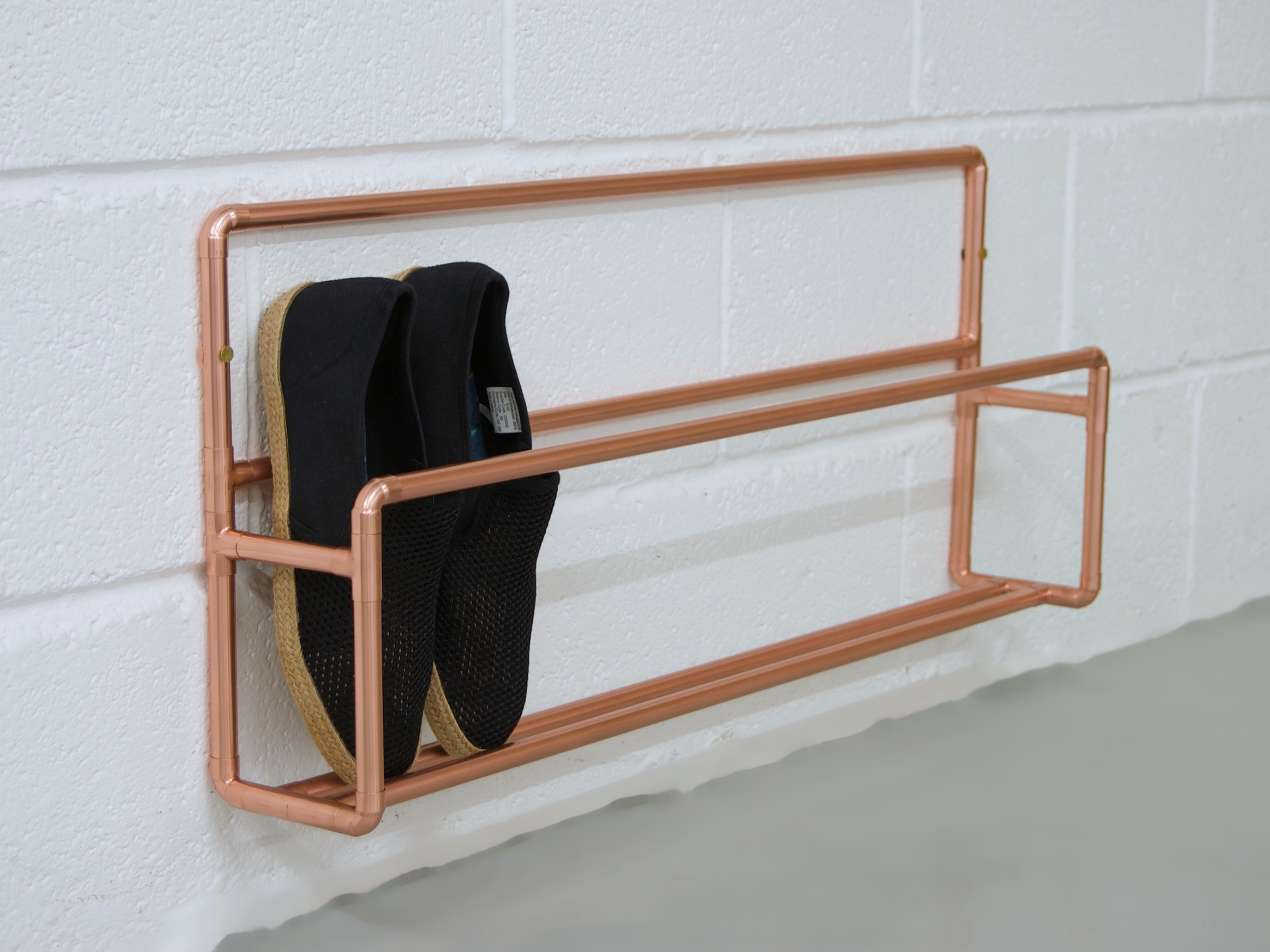 copper pipe shoe rack